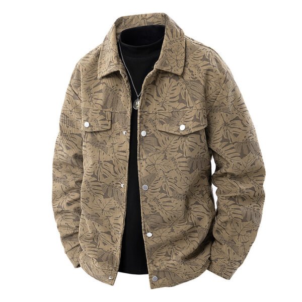 Corduroy Jacket Slim-fit Spring And Autumn Lapel Young And Middle-aged Casual Jacket For Men