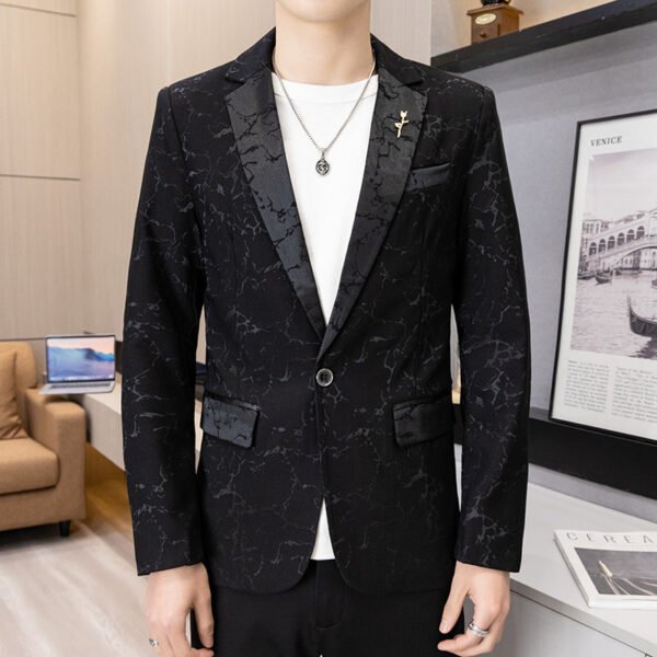 Casual Korean-style Fashionable Slim-fit Jacquard Mens Blazer